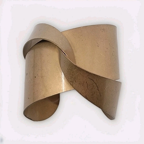 Retro Vintage 80s Gold Metal Arm Cuff Boho Minimalist Festival Goddess Bracelet - Picture 16 of 16